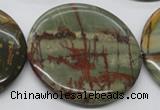 CPJ39 15.5 inches 55mm flat round picasso jasper beads wholesale