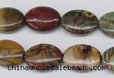 CPJ403 15 inches 13*18mm oval picasso jasper gemstone beads