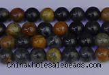 CPJ470 15.5 inches 4mm round black picasso jasper beads wholesale