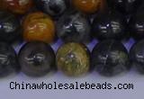 CPJ474 15.5 inches 12mm round black picasso jasper beads wholesale