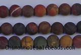 CPJ501 15.5 inches 6mm round matte picasso jasper beads wholesale