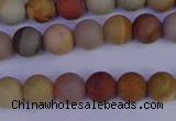 CPJ511 15.5 inches 6mm round matte polychrome jasper beads wholeasle