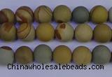 CPJ521 15.5 inches 6mm round matte wildhorse picture jasper beads