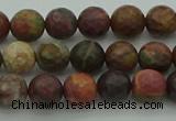 CPJ530 15.5 inches 4mm faceted round picasso jasper beads