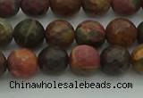CPJ531 15.5 inches 6mm faceted round picasso jasper beads