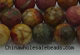 CPJ533 15.5 inches 10mm faceted round picasso jasper beads