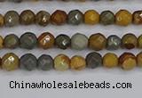 CPJ540 15.5 inches 4mm faceted round wildhorse picture jasper beads