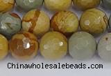 CPJ543 15.5 inches 10mm faceted round wildhorse picture jasper beads