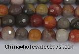 CPJ547 15.5 inches 6mm faceted round polychrome jasper beads