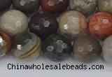 CPJ549 15.5 inches 10mm faceted round polychrome jasper beads