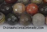 CPJ550 15.5 inches 12mm faceted round polychrome jasper beads