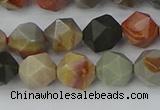 CPJ565 15.5 inches 8mm faceted nuggets polychrome jasper beads