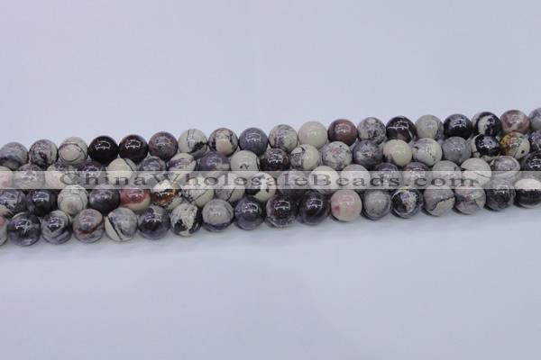 CPJ604 15.5 inches 12mm round purple striped jasper beads wholesale