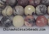 CPJ612 15.5 inches 8mm faceted round purple striped jasper beads