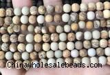 CPJ651 15.5 inches 6mm round matte picture jasper beads wholesale