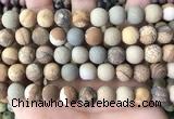 CPJ653 15.5 inches 10mm round matte picture jasper beads wholesale