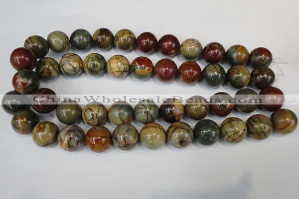 CPJ66 15.5 inches 18mm round picasso jasper gemstone beads