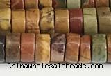 CPJ681 15.5 inches 3*6mm heishi picasso jasper beads wholesale