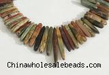 CPJ688 Top drilled 5*15mm - 

6*45mm sticks picasso jasper beads