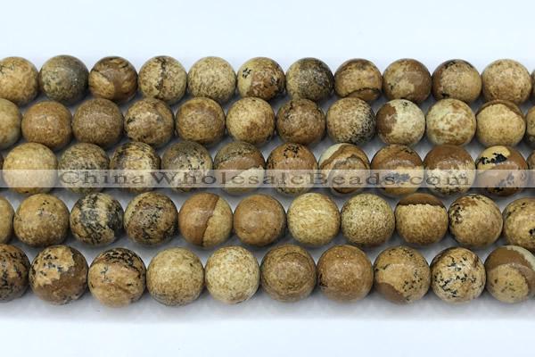 CPJ731 15 inches 10mm round picture jasper beads, 2mm hole