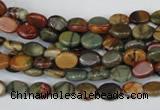 CPJ81 15.5 inches 6*8mm oval picasso jasper gemstone beads