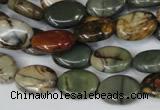 CPJ83 15.5 inches 10*14mm oval picasso jasper gemstone beads