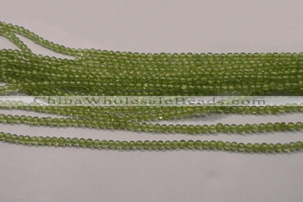 CPO100 15 inches 2mm round natural peridot beads wholesale