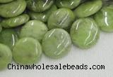 CPO17 15.5 inches 16mm flat round olivine gemstone beads wholesale