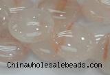 CPQ03 15.5 inches 20mm flat round natural pink quartz beads