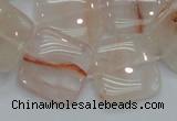 CPQ06 15.5 inches 20*20mm square natural pink quartz beads