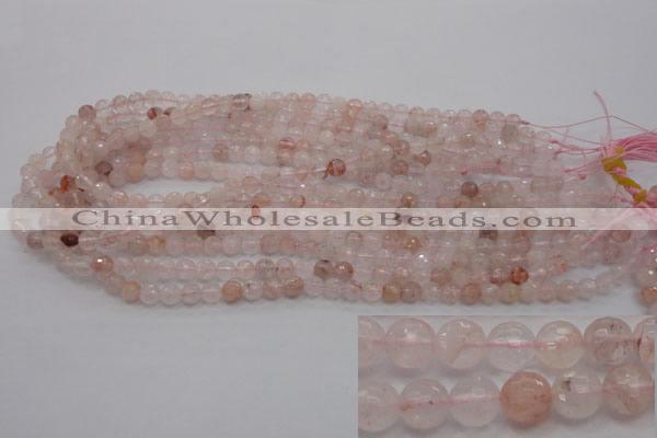 CPQ201 15.5 inches 4mm faceted round natural pink quartz beads