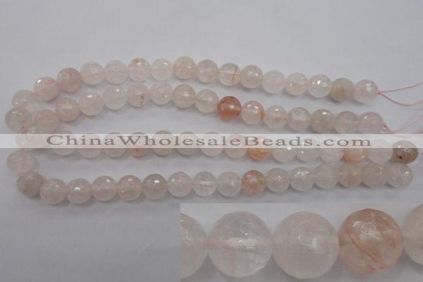 CPQ205 15.5 inches 12mm faceted round natural pink quartz beads