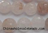 CPQ206 15.5 inches 14mm faceted round natural pink quartz beads