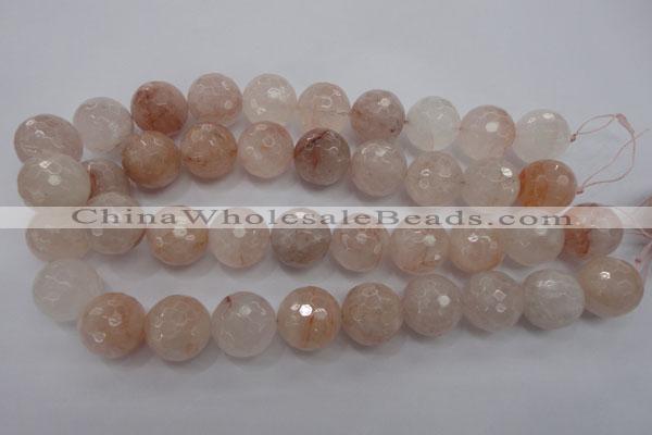 CPQ209 15.5 inches 20mm faceted round natural pink quartz beads