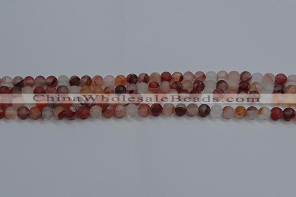 CPQ300 15.5 inches 4mm round matte pink quartz beads wholesale