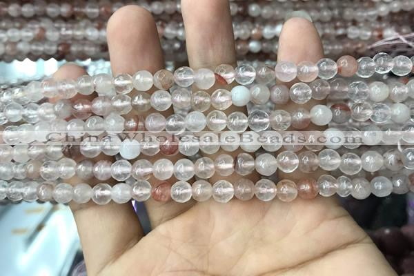 CPQ310 15.5 inches 4mm faceted round pink quartz beads wholesale