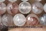 CPQ312 15.5 inches 8mm faceted round pink quartz beads wholesale