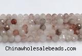 CPQ320 15.5 inches 10mm faceted round pink quartz beads