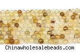 CPQ350 15.5 inches 4mm round yellow quartz gemstone beads