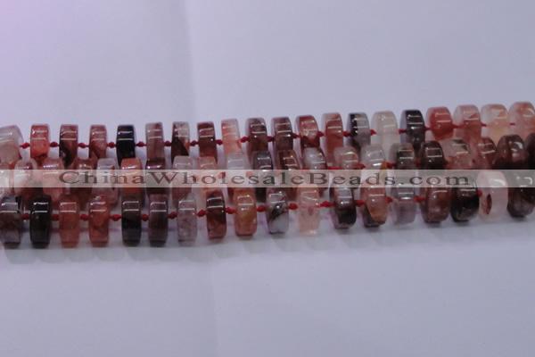CPQ40 15.5 inches 7*15mm rondelle pink quartz beads wholesale