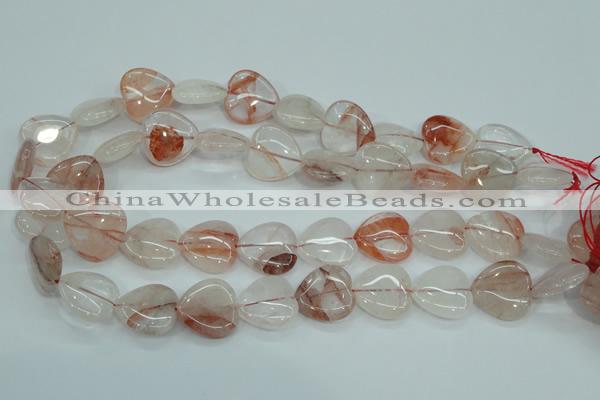 CPQ55 15.5 inches 20*20mm heart natural pink quartz beads