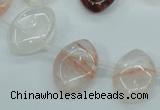 CPQ58 Top-drilled 13*18mm marquise natural pink quartz beads