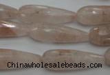CPQ78 15.5 inches 10*30mm faceted teardrop natural pink quartz beads