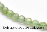 CPR04 A+ grade 6mm faceted round natural prehnite stone beads