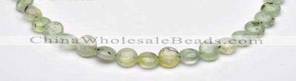 CPR07  A grade 10mm flat round natural prehnite gemstone beads