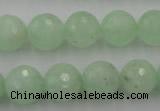 CPR115 15.5 inches 14mm faceted round natural prehnite beads wholesale