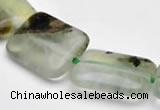 CPR14 A- grade 13*18mm rectangle natural Prehnite gemstone beads