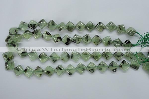 CPR238 15.5 inches 12*12mm diamond natural prehnite beads wholesale