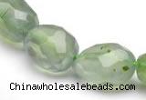 CPR24 A grade 11*15mm faceted pebble shape natural Prehnite bead
