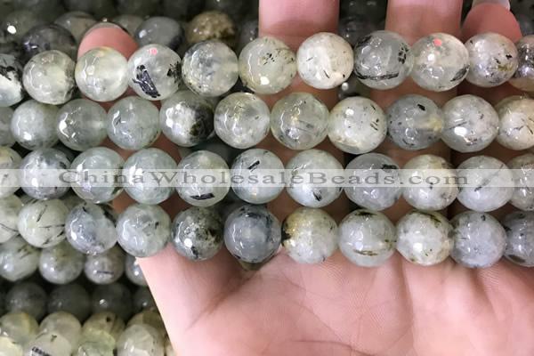 CPR353 15.5 inches 11mm faceted round prehnite beads wholesale